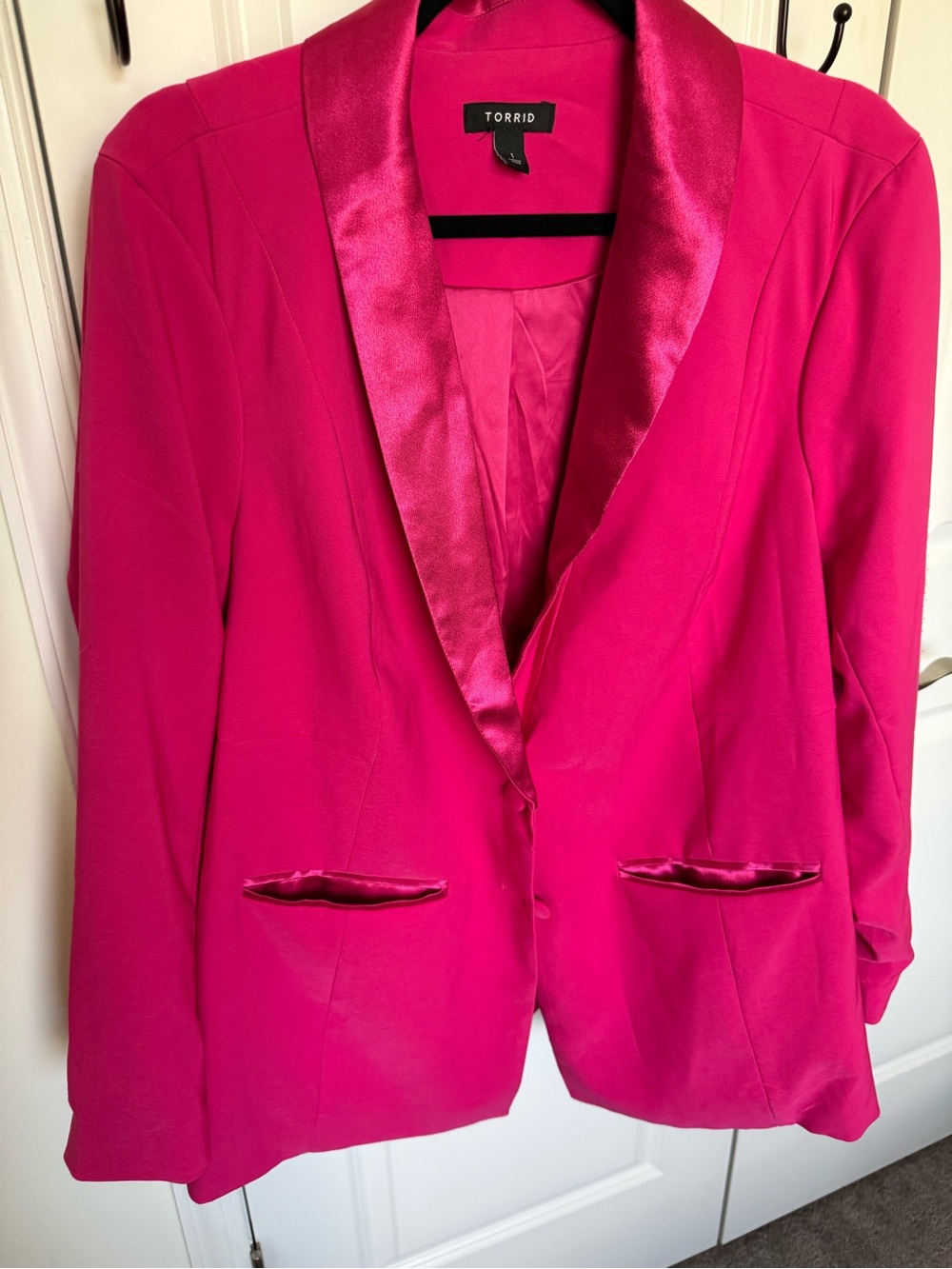 torrid Hot Pink Satin-Trim Blazer